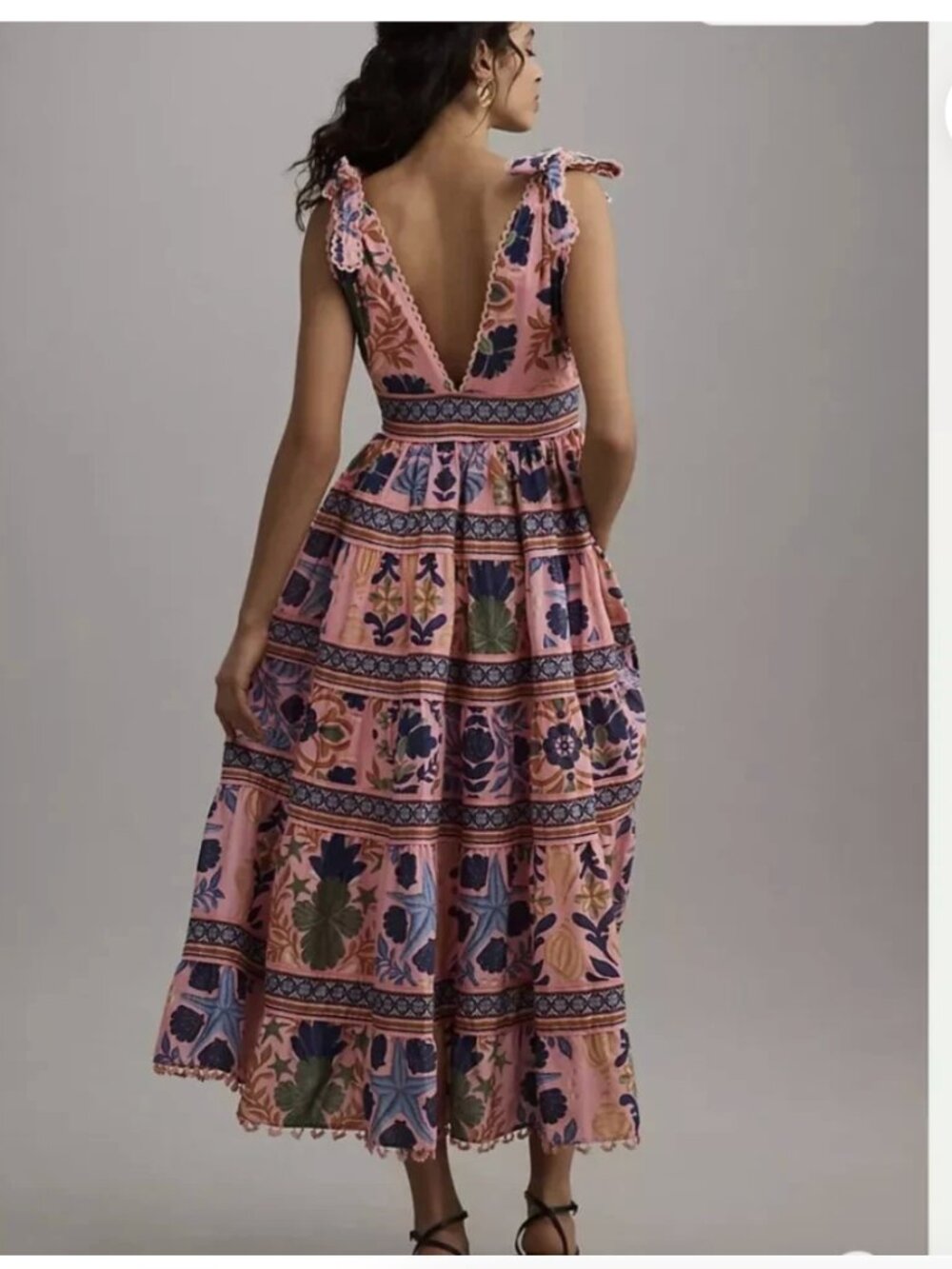 New Farm Rio Seashell Cotton Tapestry Midi Dress XL - Picture 2 of 9